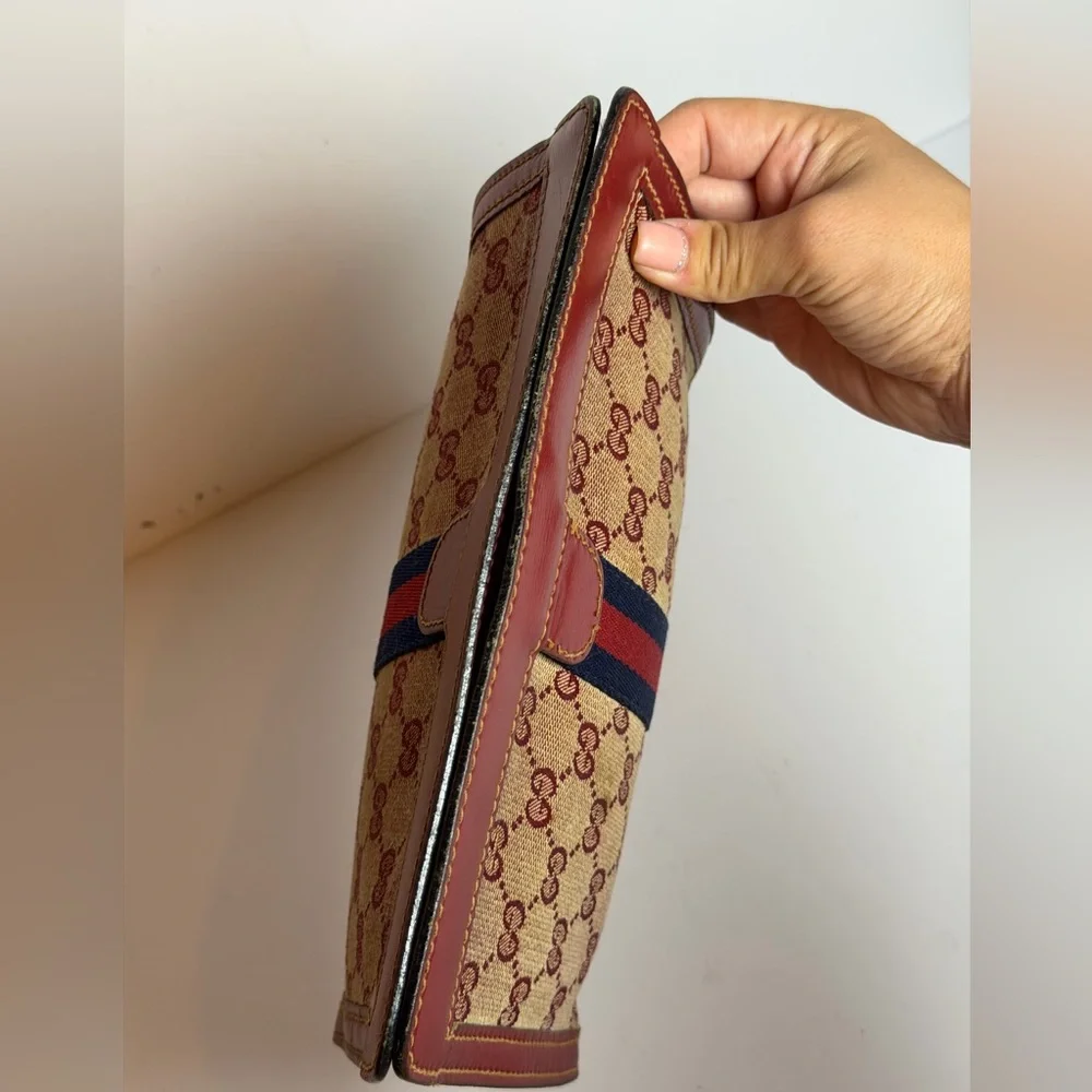 Vintage Gucci Parfums GG Monogram Red Clutch Bag